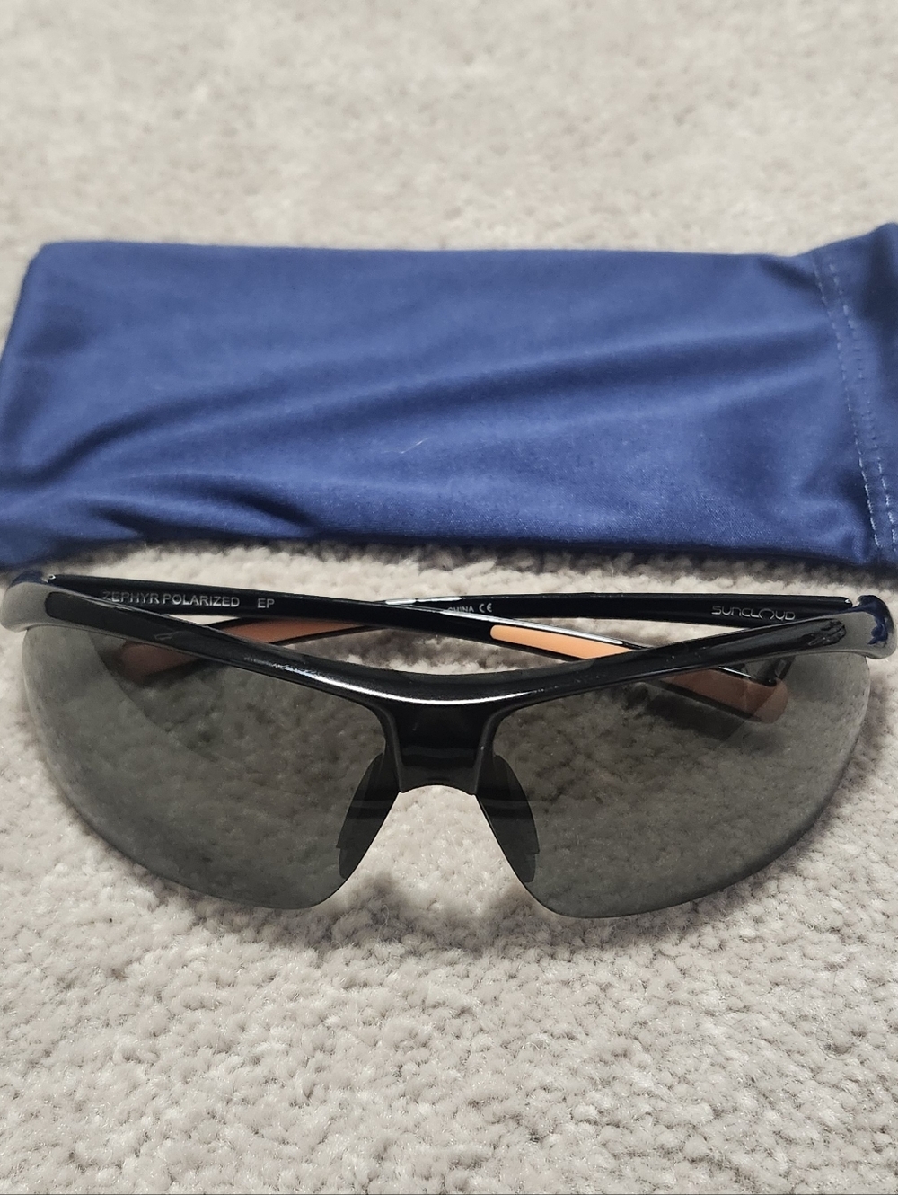 Suncloud Zephyr Polarized Sunglasses Black Frame Color EUC